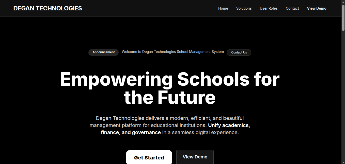 Degan SMS – School Management System